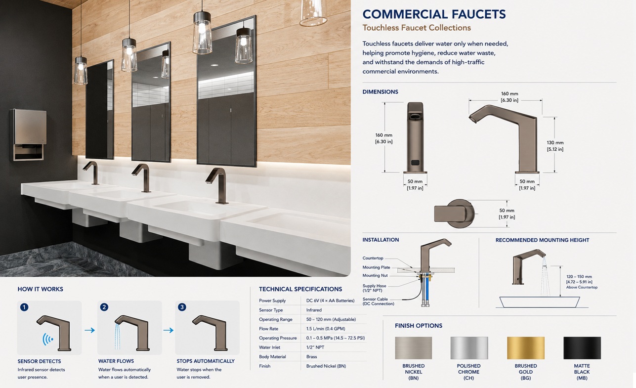 Fontana commercial touchless faucets